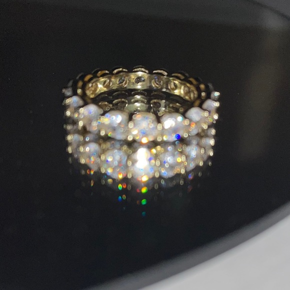 Waterproof Tarnish Proof Gold Diamond Ring - Picture 6 of 8